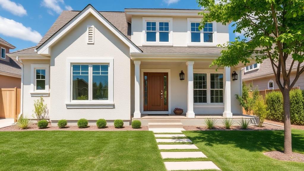 Hermosa casa en venta con jardín representando el demo de atención por voz de Alison para inmobiliarias